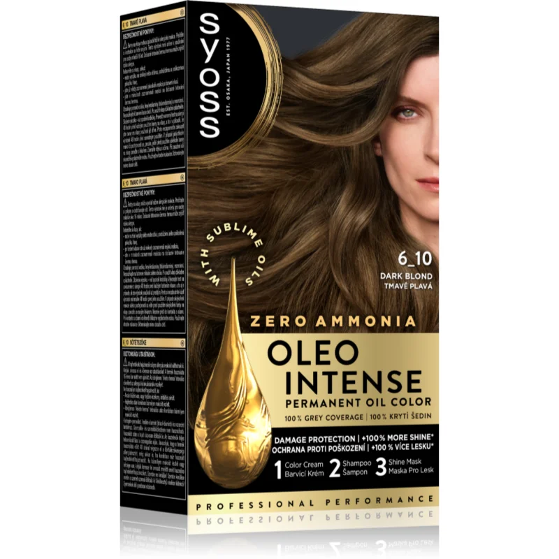 Syoss Oleo Intense Culoare permanenta pentru par cu ulei culoare 6-10 Dark Blond 1 buc