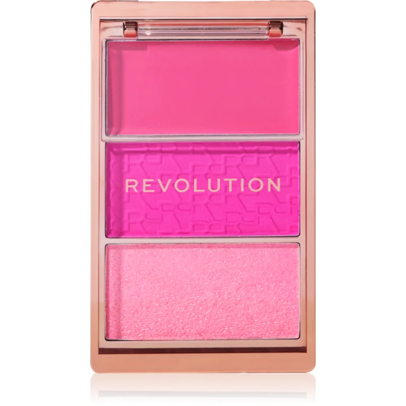 Revolution Blush Icon Palette paleta fard de obraz culoare Hot Pink Flag 9.8 g