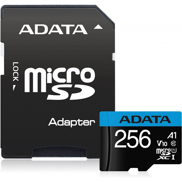 Card Memorie microSDXC Adata Premier, 256Gb, Clasa 10 / UHS-1 U1, Cu Adaptor AUSDX256GUICL10A1-RA1