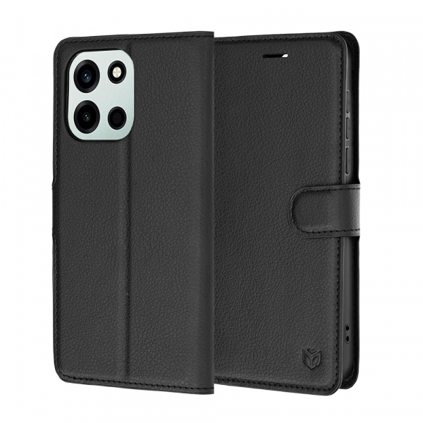 Husa pentru OnePlus Nord 6, Techsuit, Leather Folio, Neagra