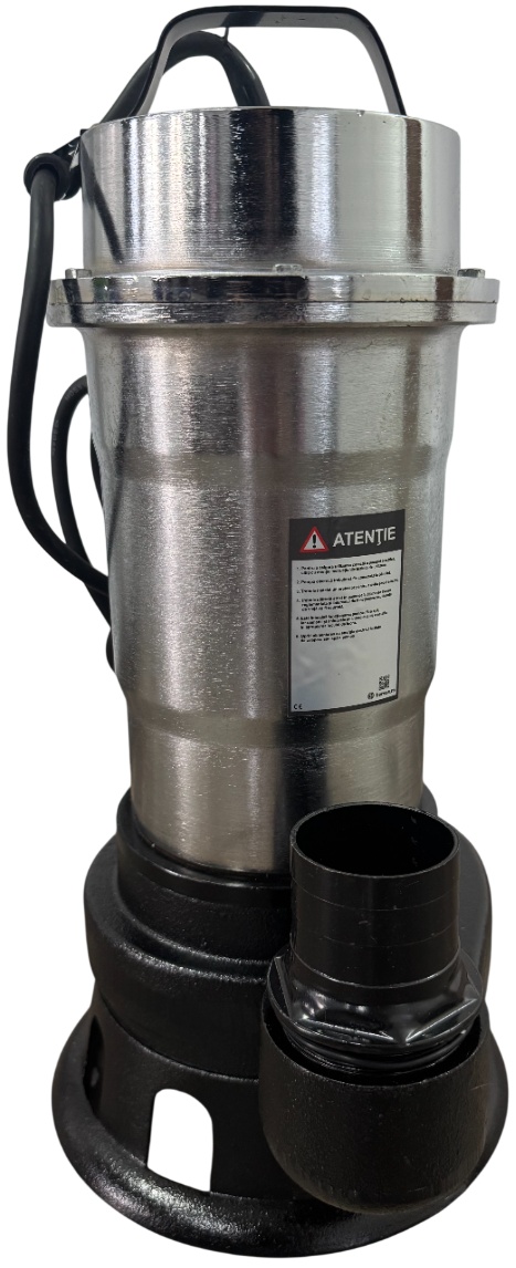 Pompa Apa Murdara Submersibila Inox Fara Plutitor GW GW7517, Putere 1100W (1.1KW), Cablu Alimentare 6.7m, Inaltime 41cm, Latime 20cm, Circumferinta 40.5cm, Carcasa Otel Inoxidabil, Pentru Evacuare Apa cu Impuritati