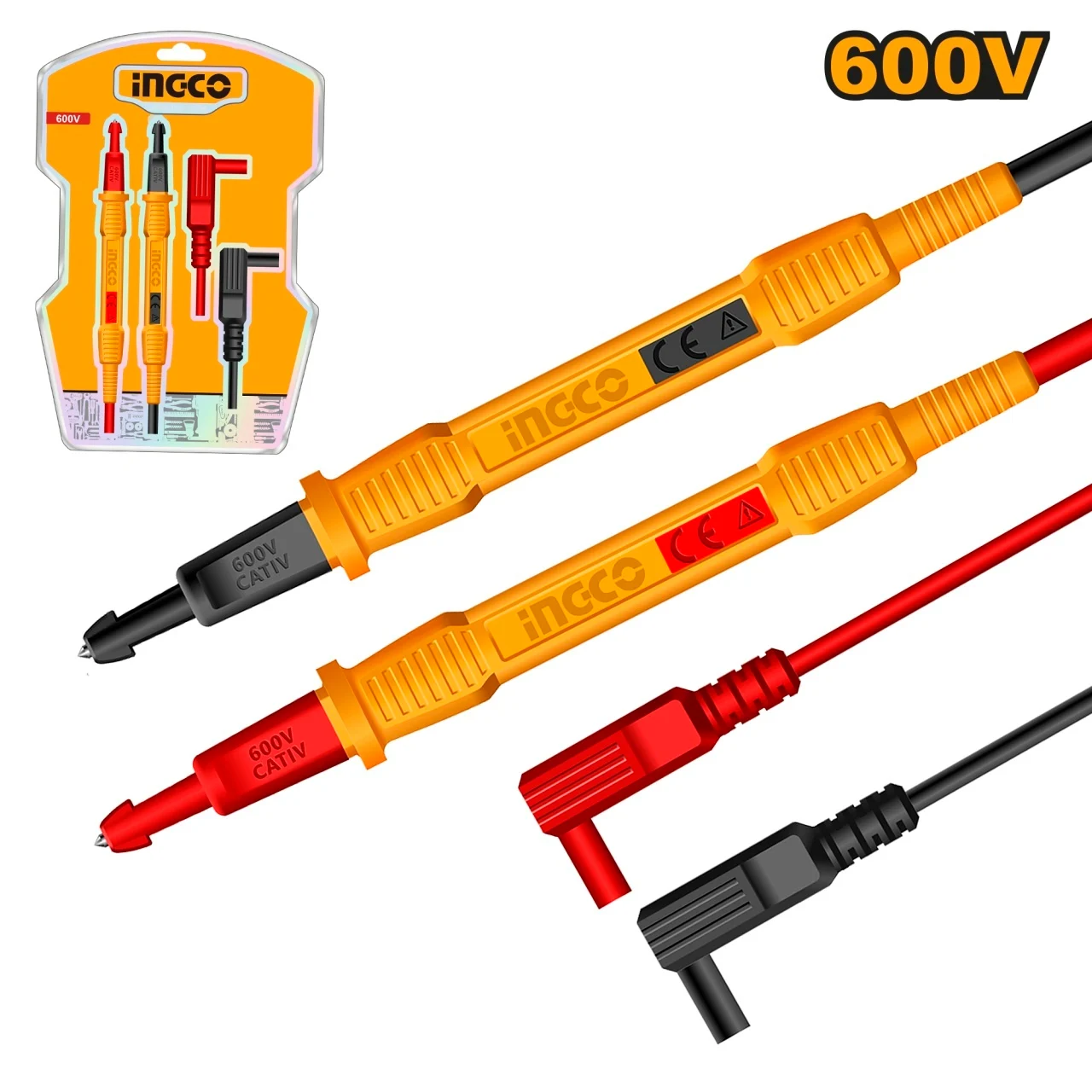 Set Cabluri Testare HTL30851 – CAT III 600V, Lungime 80 cm, Sonde 130 mm, Compatibile Multimetre si Clampmetre