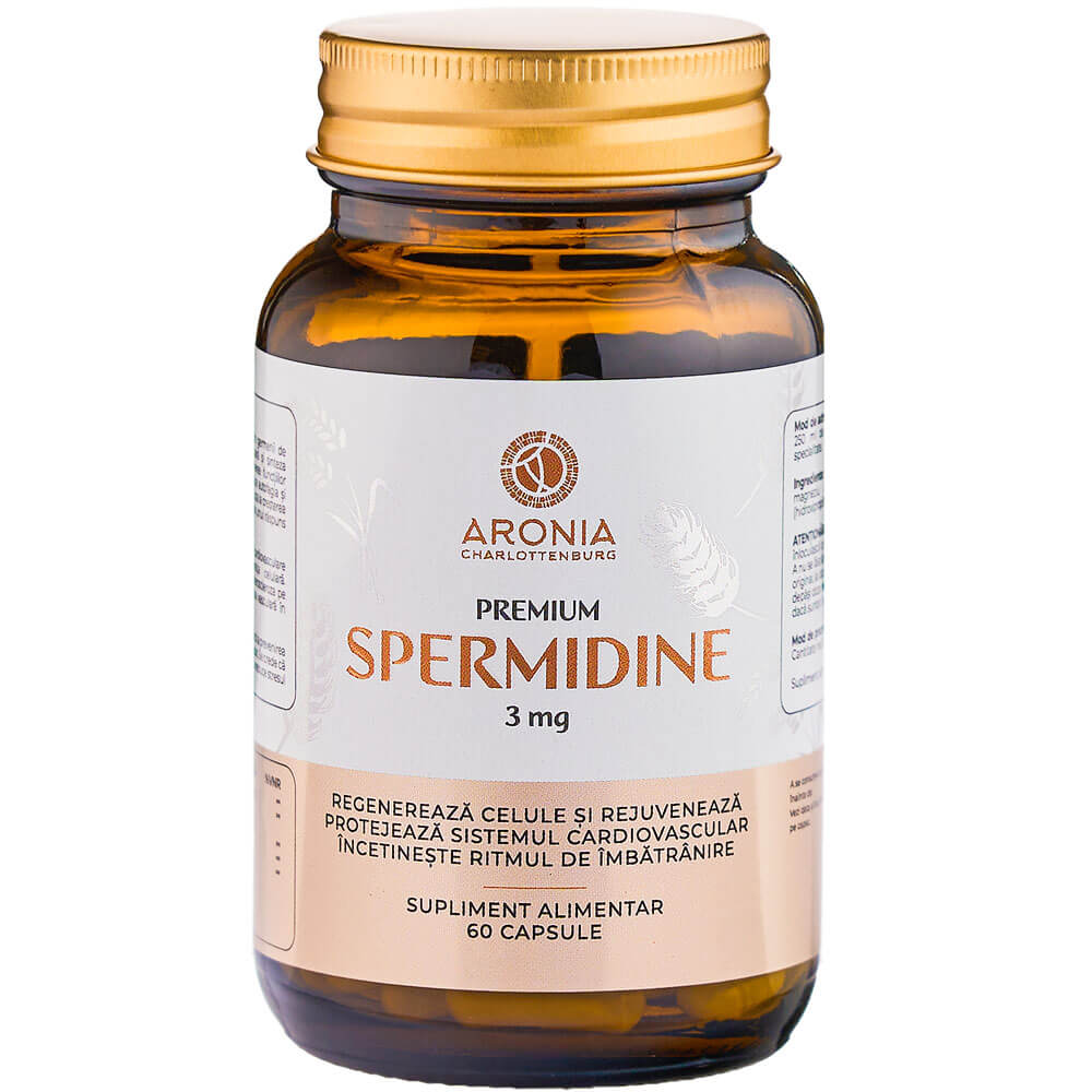 Premium Spermidine la 3mg — 60 capsule cu Spermidină, o moleculă naturală cu beneficii pentru celule, inimă și anti-îmbătrânire
