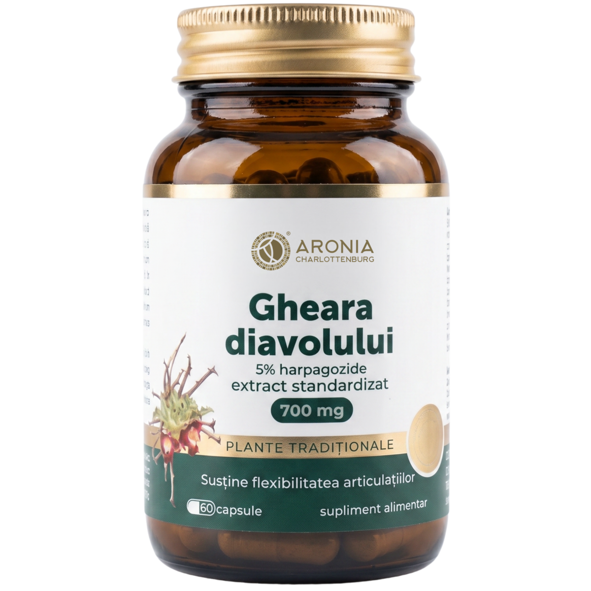 Gheara Diavolului 700 mg — 60 capsule cu extract concentrat din rădăcina plantei, pentru susținerea articulațiilor, mobilității și flexibilității | Plante Tradiționale