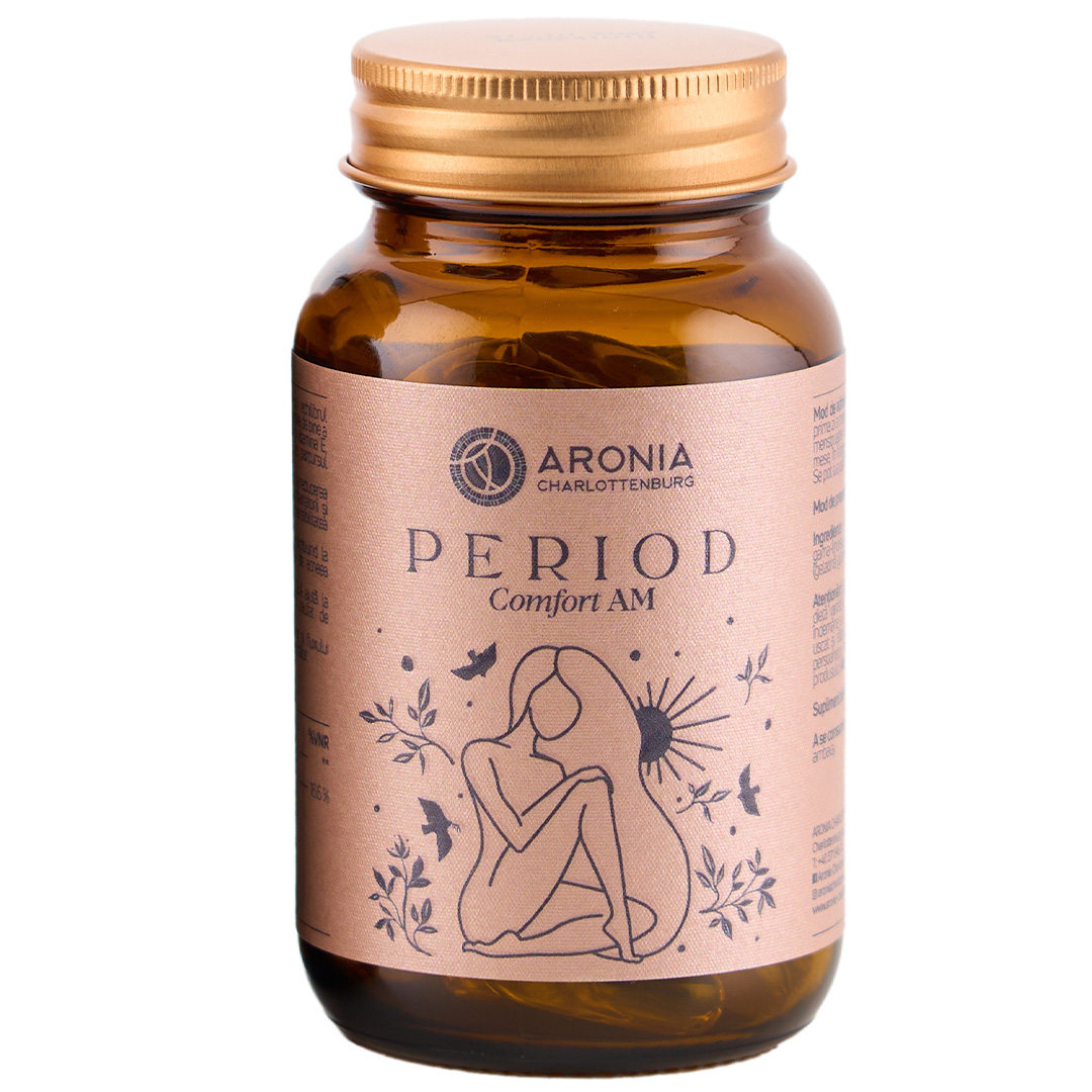 Ulei de Luminița Nopții 1000mg - Period Comfort AM - Supliment natural care reduce disconfortul menstrual și susține echilibrul hormonal ziua