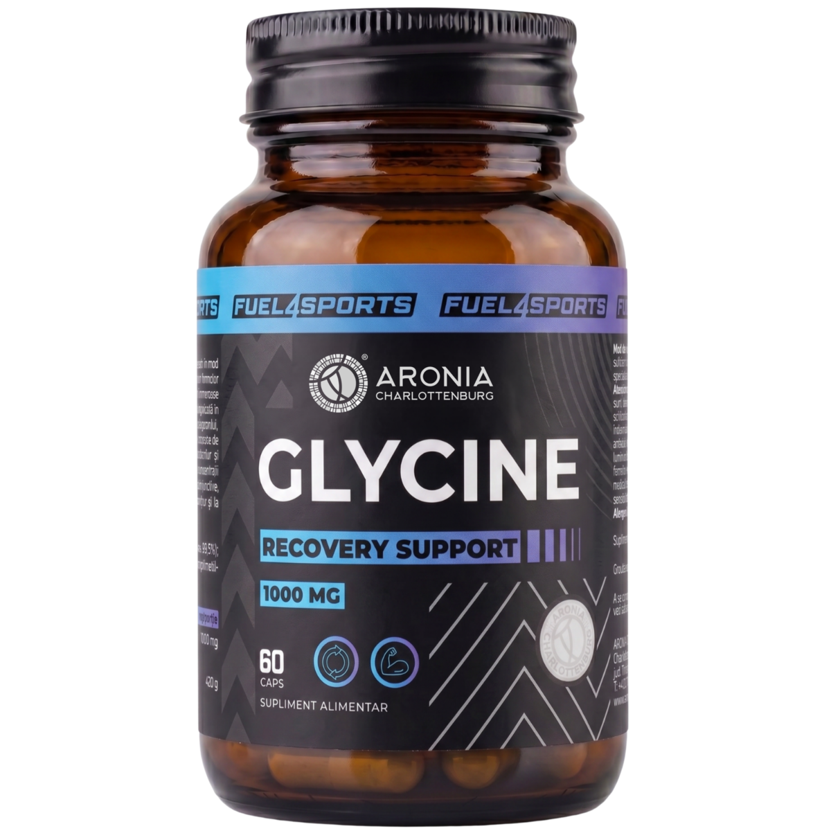 Glycine 1000 mg – 60 de capsule cu Glicină de puritate 99,5%, pentru recuperare avansată după sport | FUEL4SPORTS