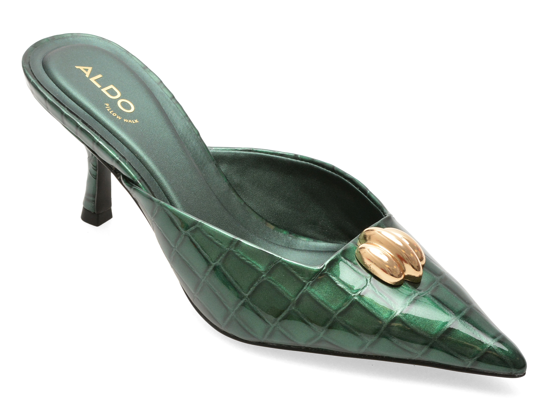 Papuci eleganti ALDO verzi, CARSYNN 301, din piele croco