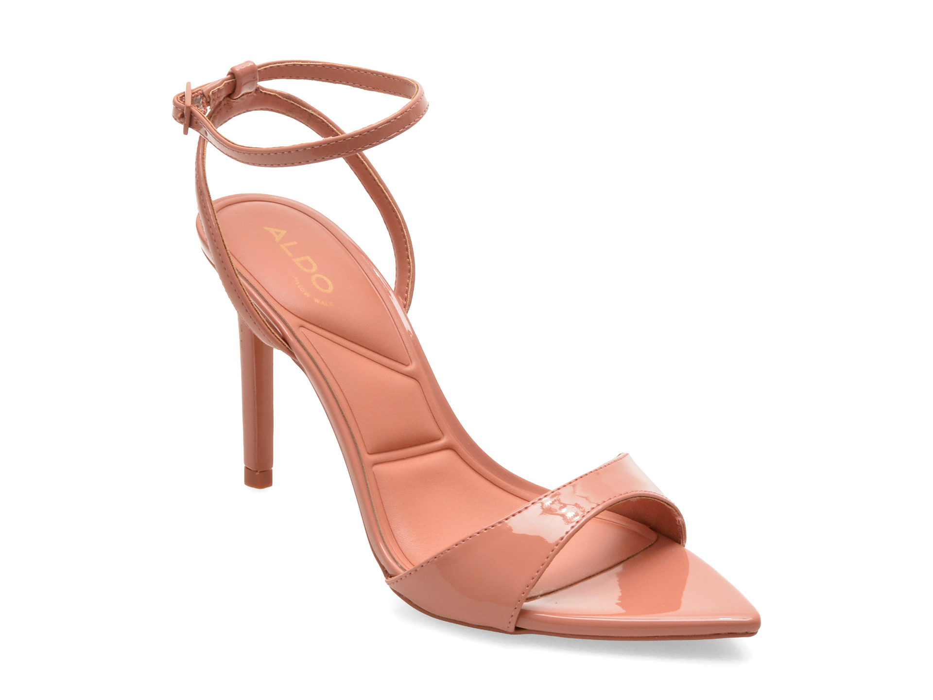 Sandale elegante ALDO roz, LEANDRA 690, din piele ecologica lacuita