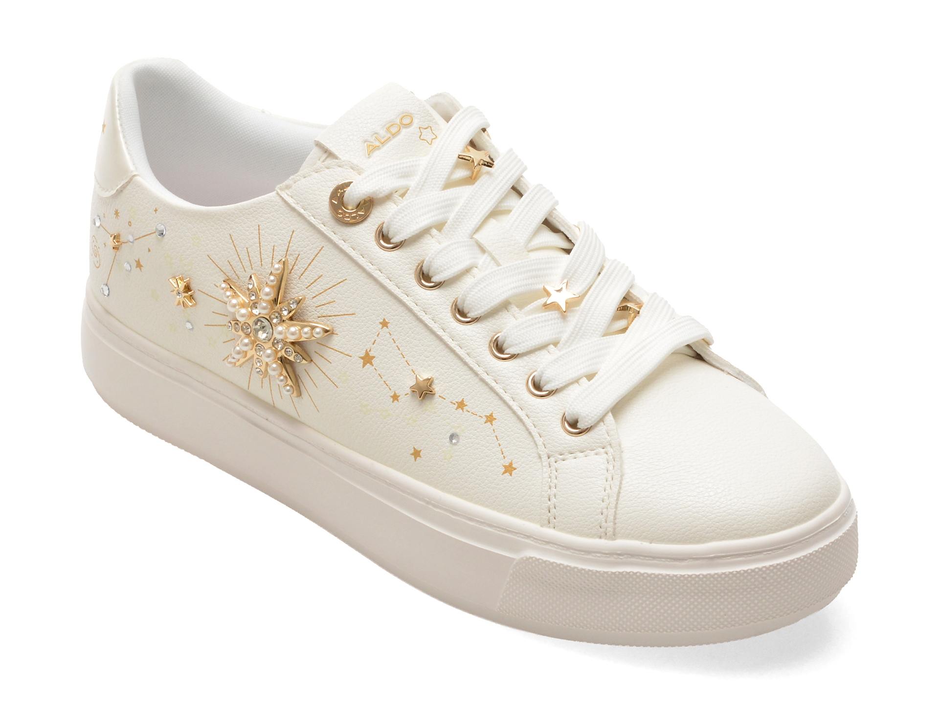 Pantofi sport ALDO albi, STARBRIGHT 100, din piele ecologica