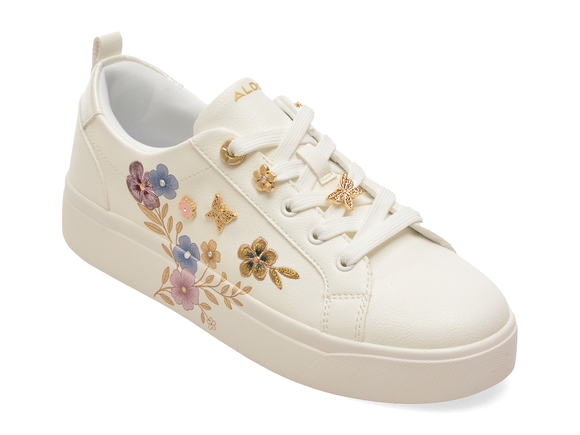 Pantofi sport ALDO albi, SPRINGFLOWERS 182, din piele ecologica