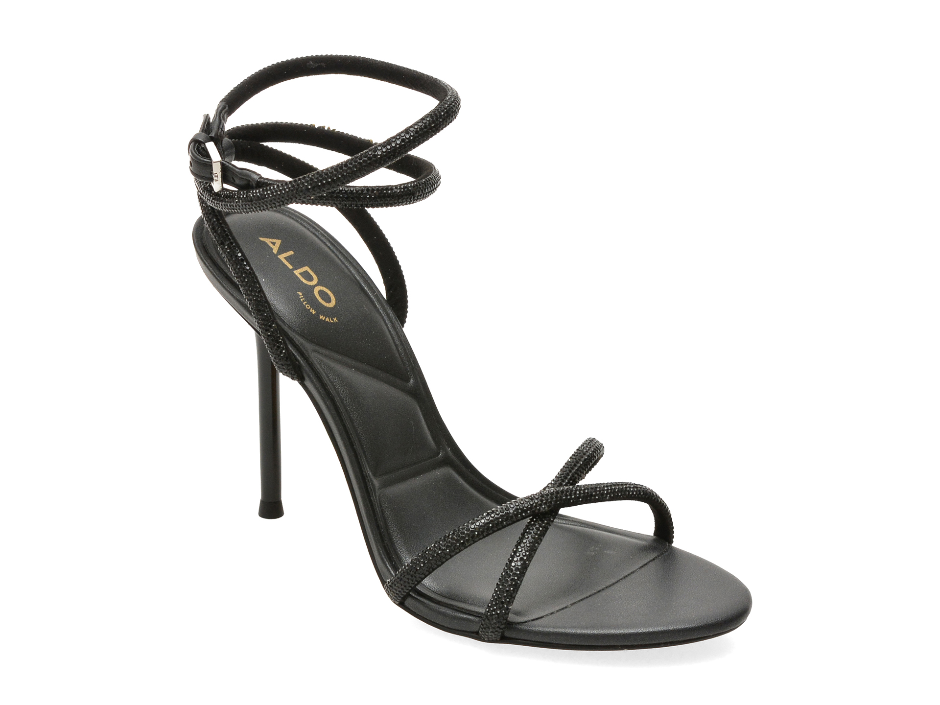 Sandale elegante ALDO negre, MANAELDEN 001, din material textil