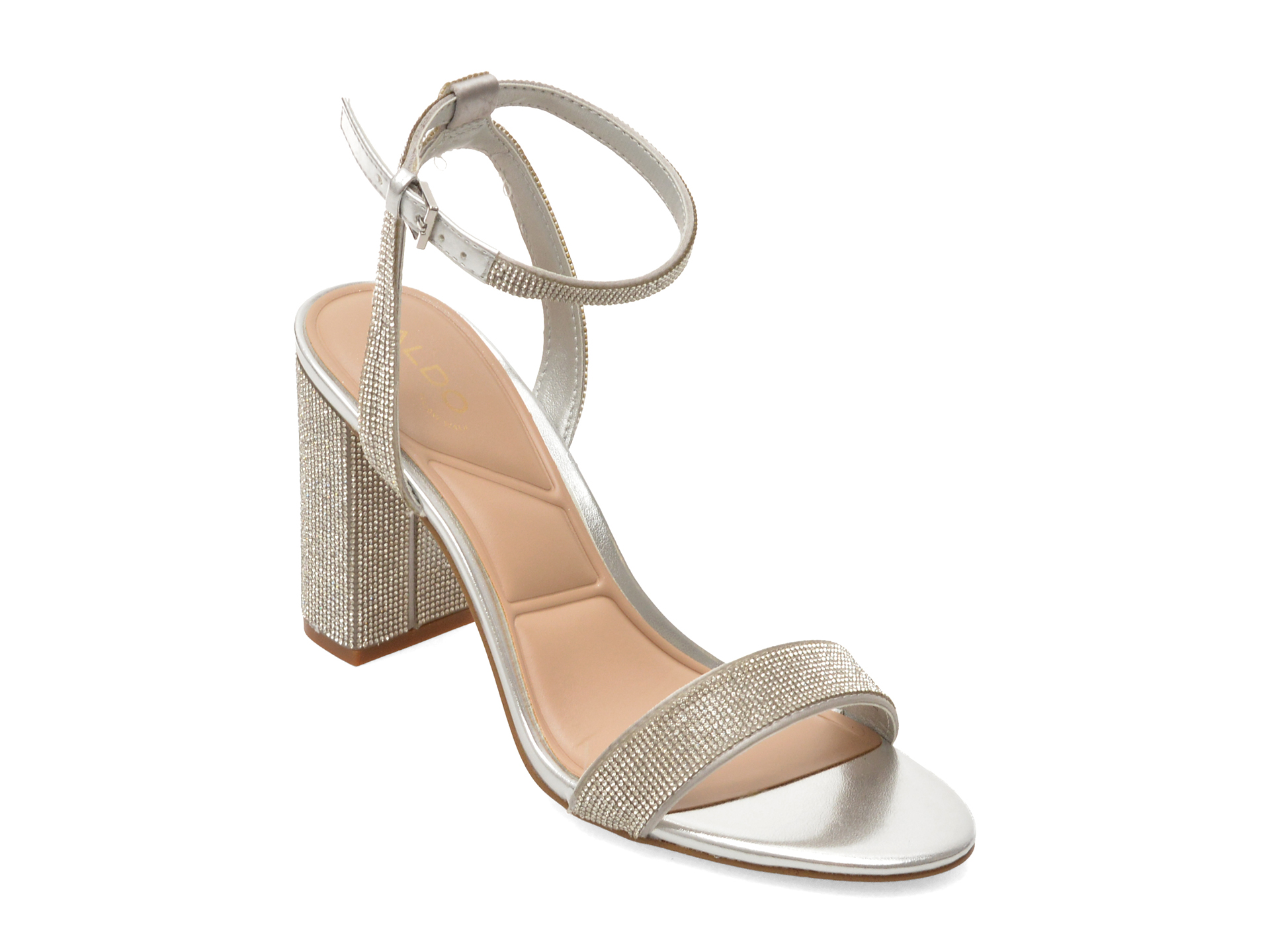 Sandale elegante ALDO argintii, RHIANNON 040, din piele ecologica
