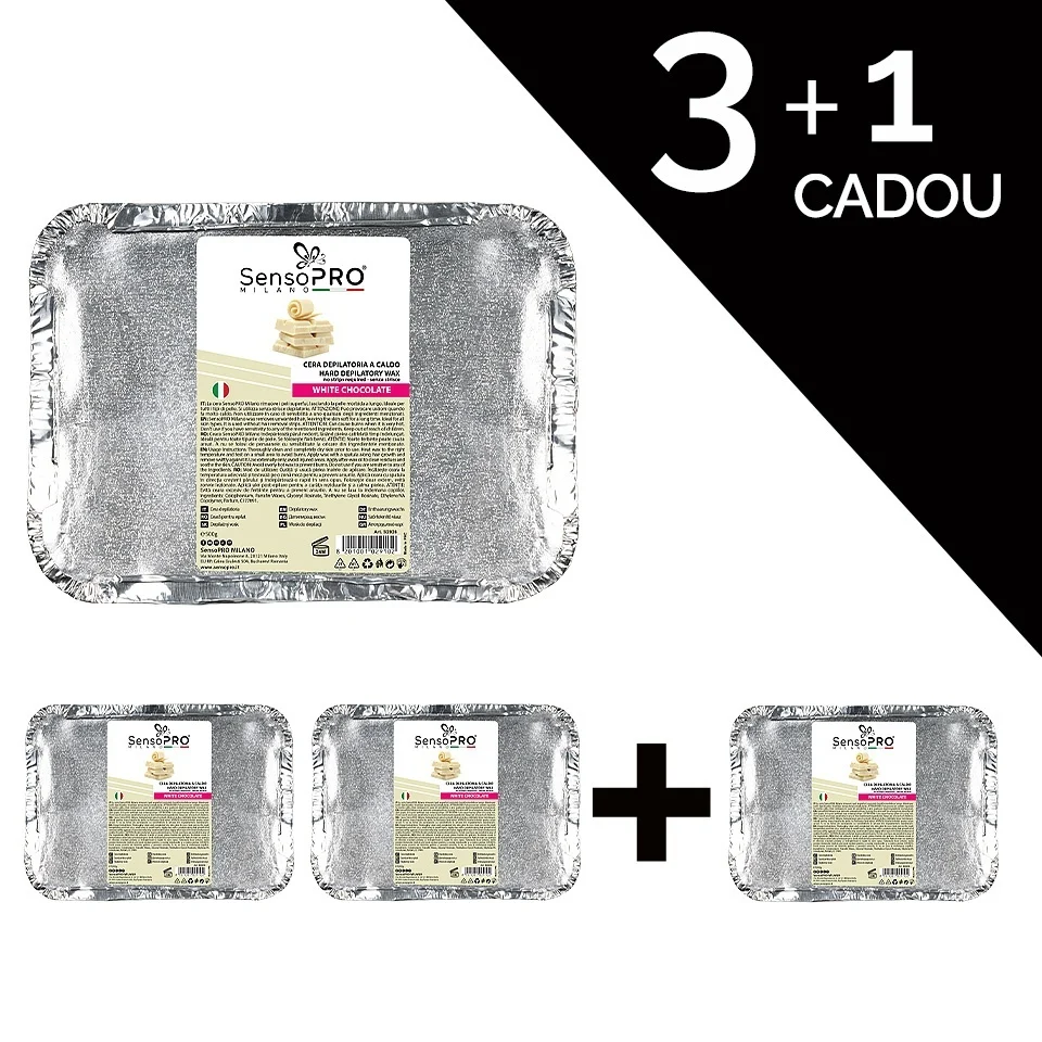 Set 3+1 Gratuit Ceara Epilat Traditionala SensoPRO Milano White Chocolate, 500g