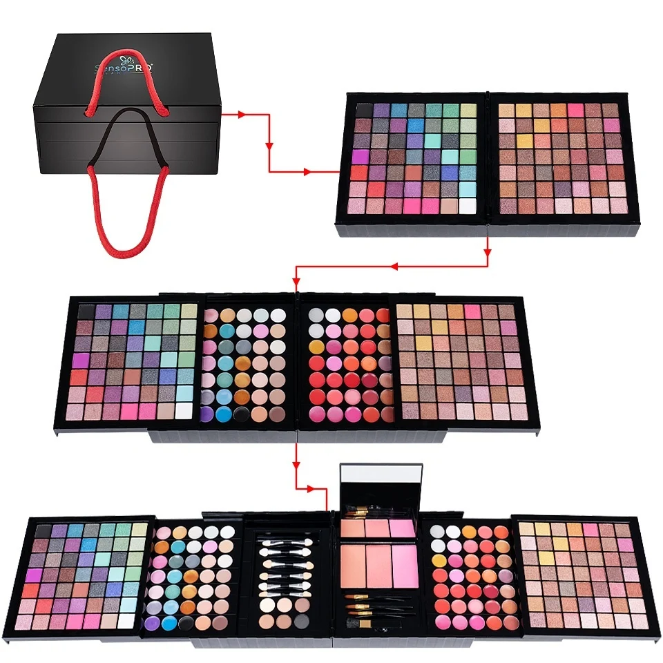 Trusa Machiaj Multifunctionala 177 culori Mix & Go + CADOU Set 22 pensule SensoPRO Milano