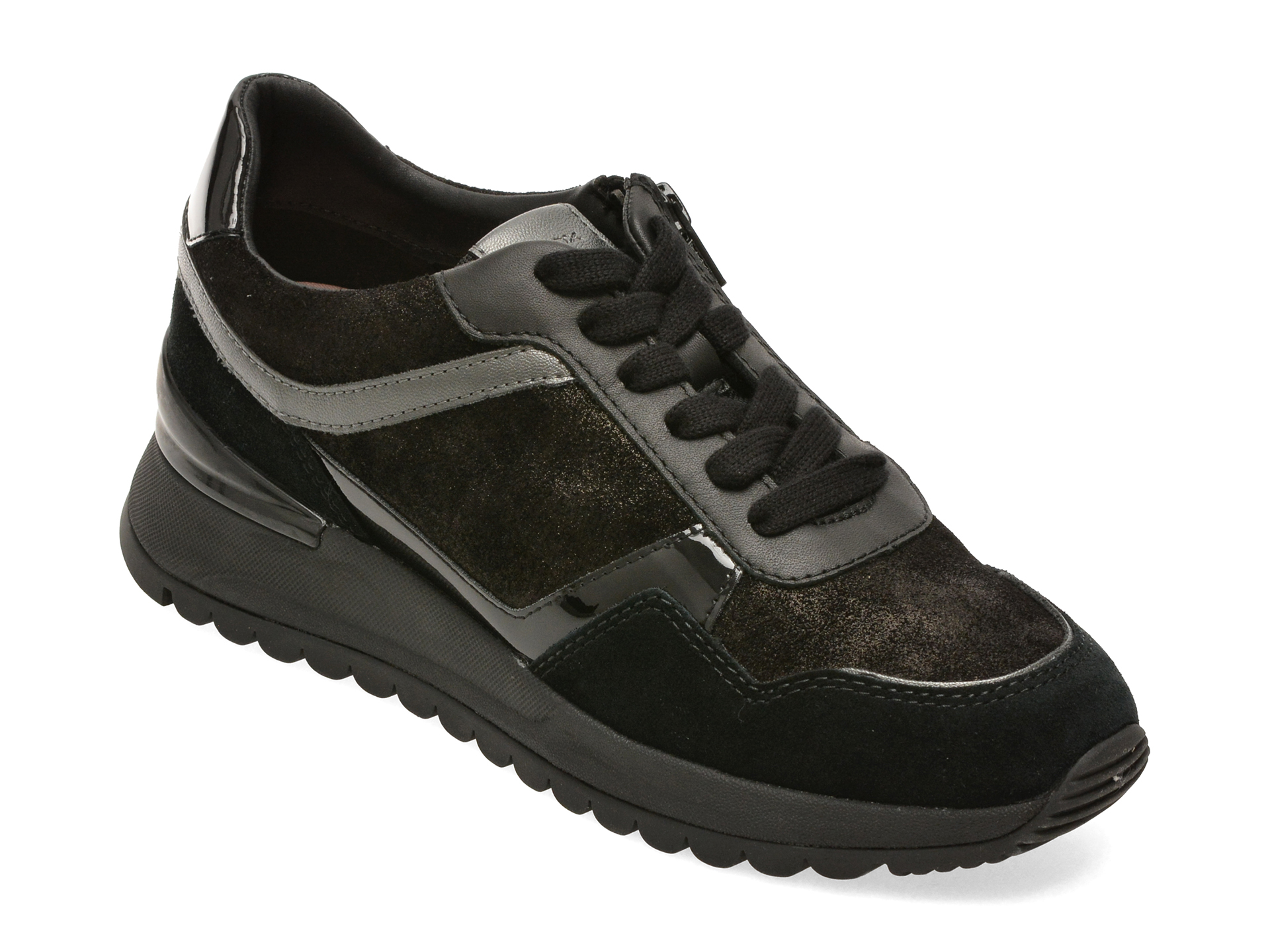 Pantofi sport GEOX negri, D6500A, din piele naturala