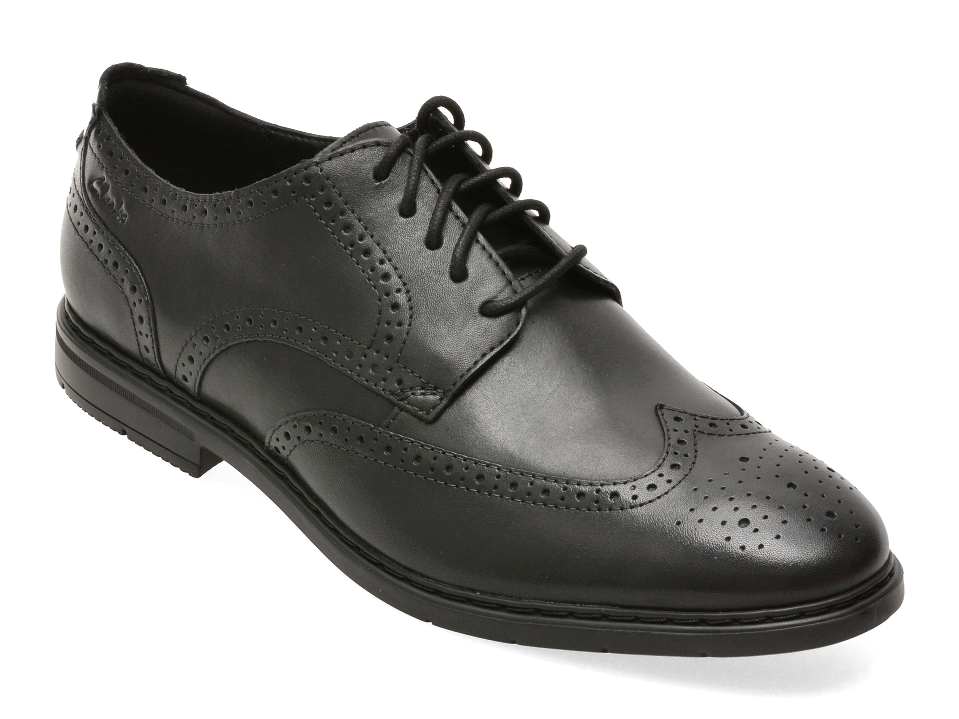 Pantofi eleganti CLARKS negri, BANBURY TIP, din piele naturala