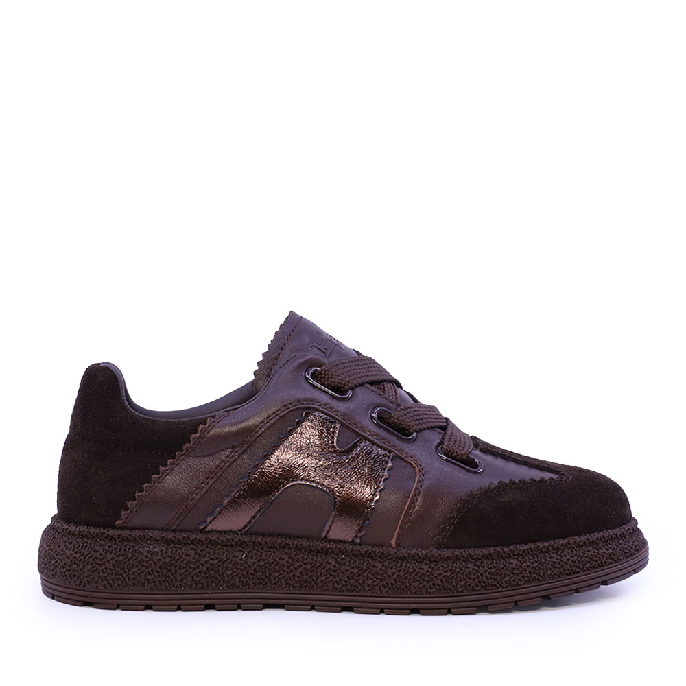 Sneakers cu șiret gros femei Enzo Bertini maro din piele 3052DP2512VM
