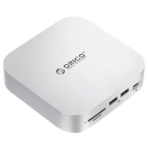 Hub Multifunctional Orico MiniLink M48PR pentru Apple Mac Mini M4, 9in1, Argintiu