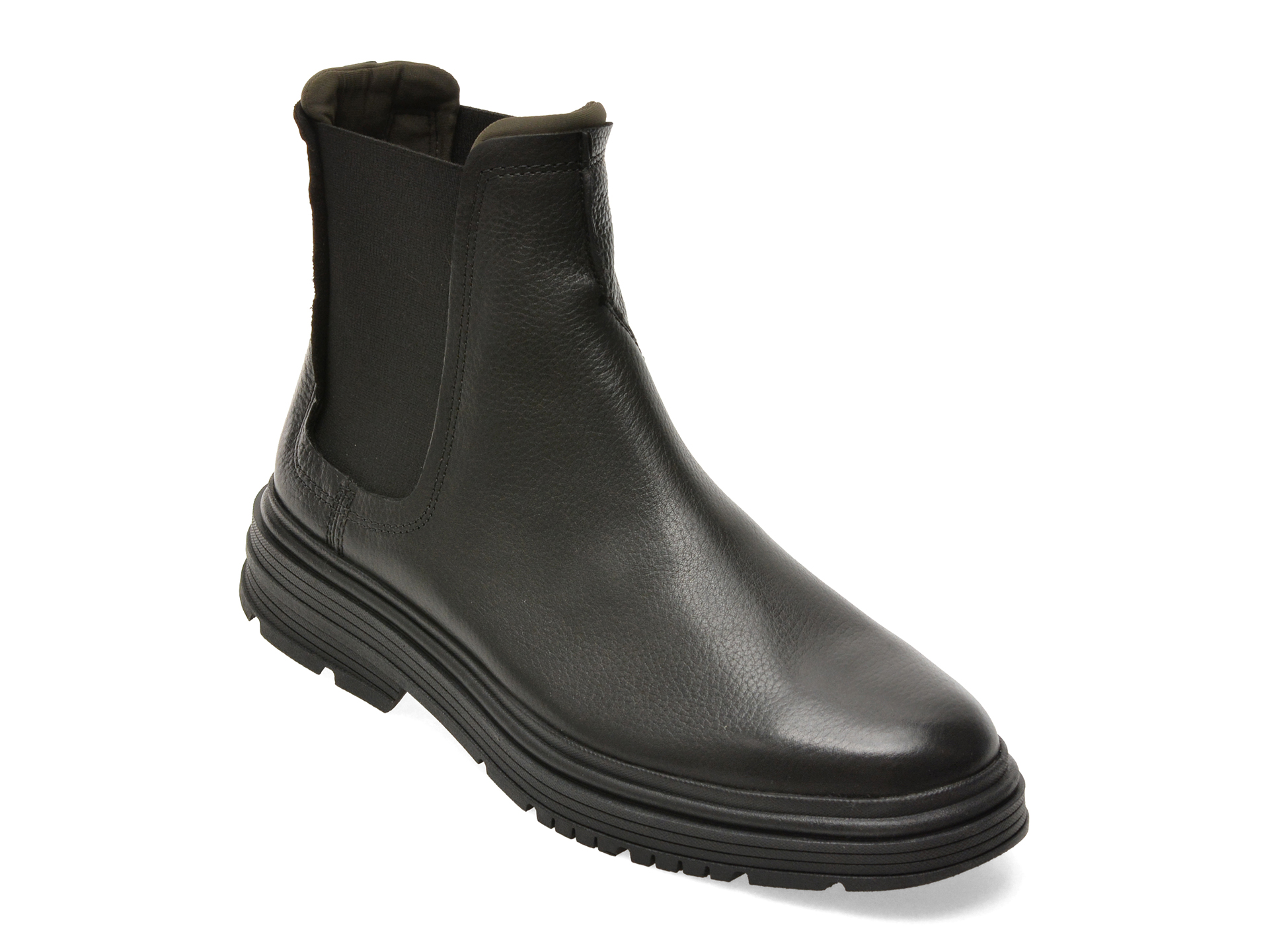 Ghete CLARKS negre, BADBURY EASY, din piele naturala