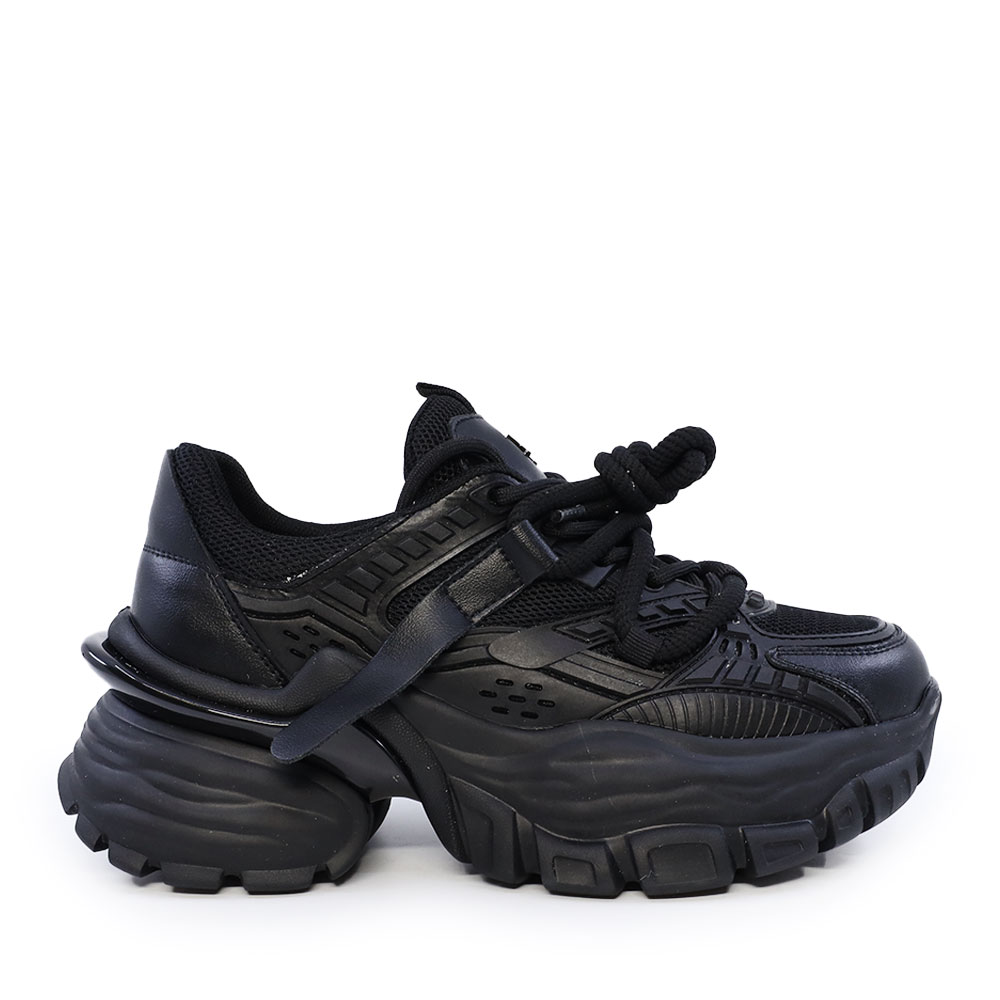 Sneakers chunky femei Enzo Bertini negri din piele și textil 3862dp181n