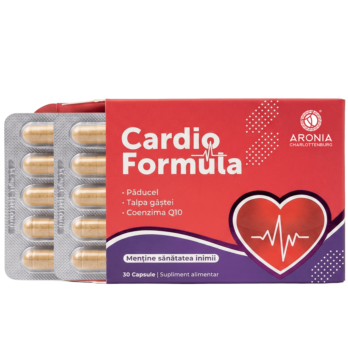 Cardio Formula: formulă concentrată cu Păducel, Talpa-gâștei și Coenzima Q10 pentru sănătatea inimii
