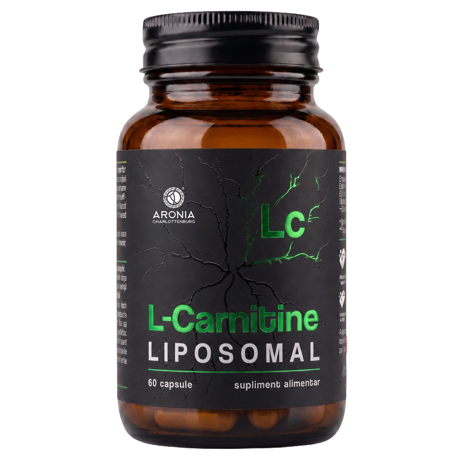 L-Carnitine Liposomal — 60 capsule cu L-Carnitină L-Tartrat în format lipozomal, pentru susținerea energiei, metabolismului și performanței fizice