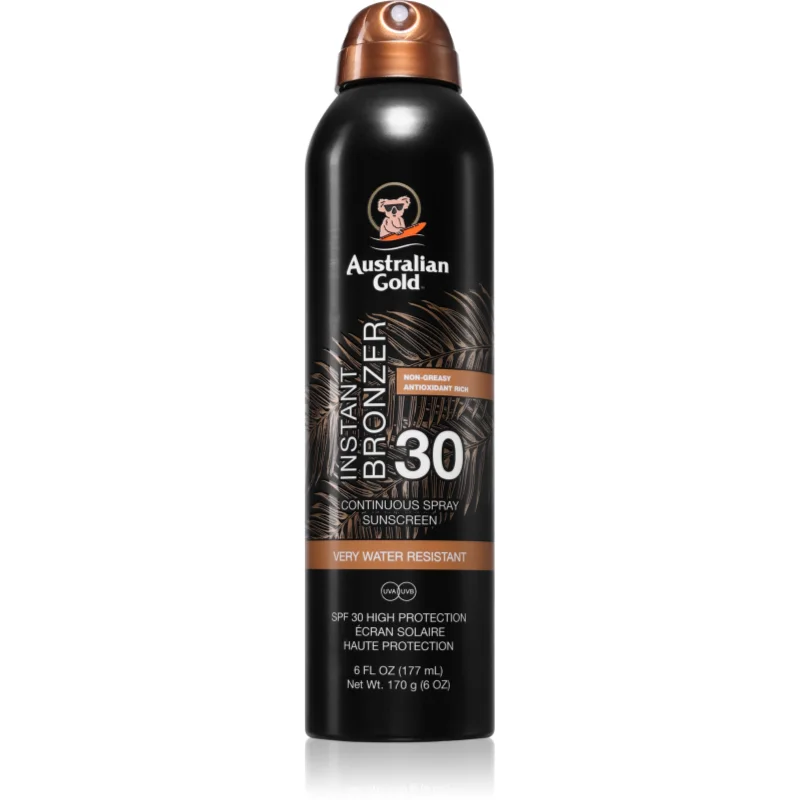 Australian Gold Instant Bronzer spray solar cu efect autobronzant SPF 30 177 ml