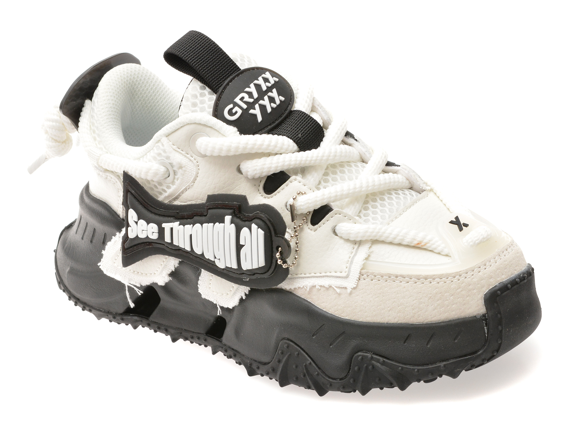 Pantofi sport GRYXX alb-negru, 351216, din material textil