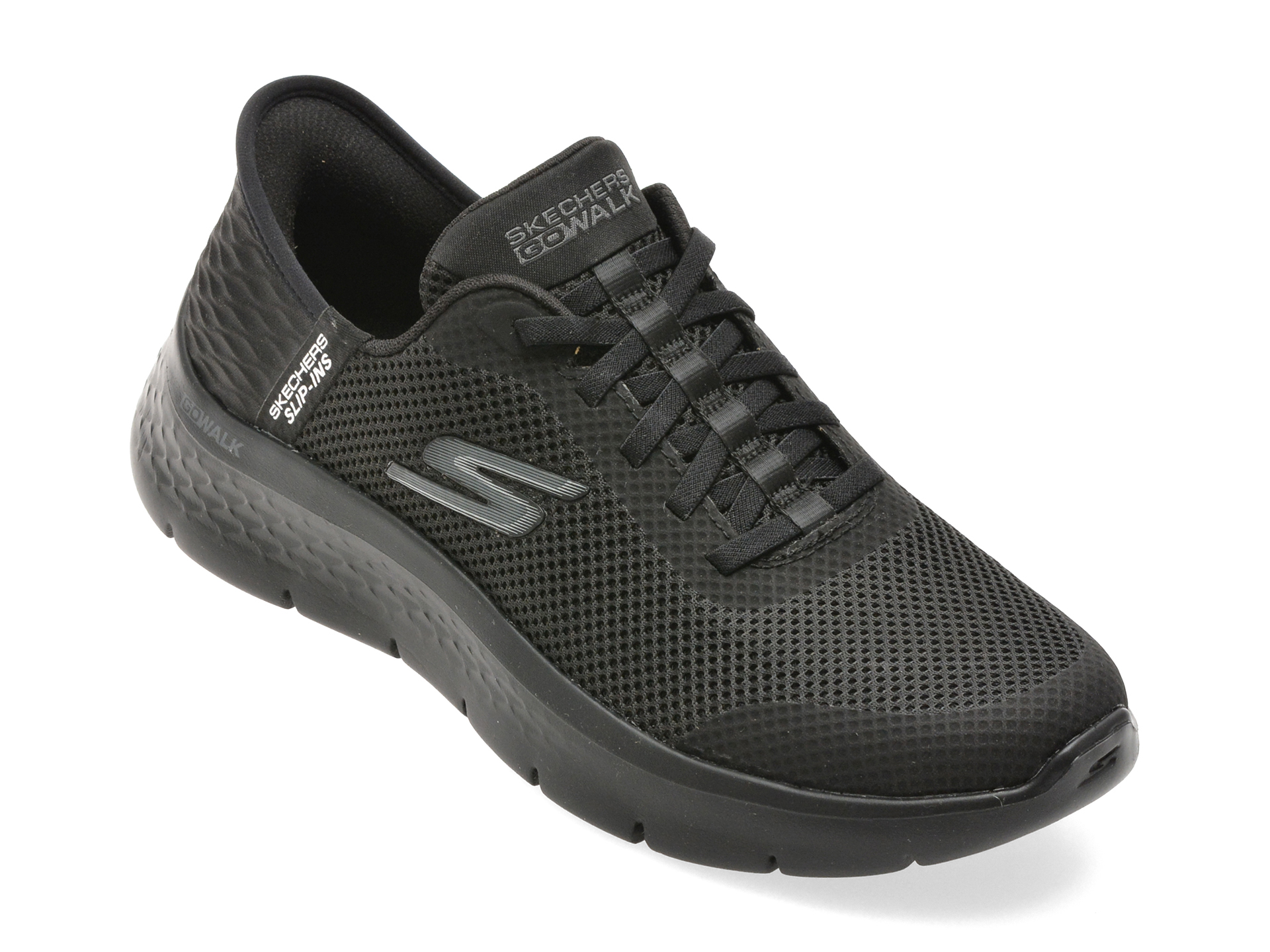 Pantofi sport SKECHERS negri, GO WALK FLEX, din material textil