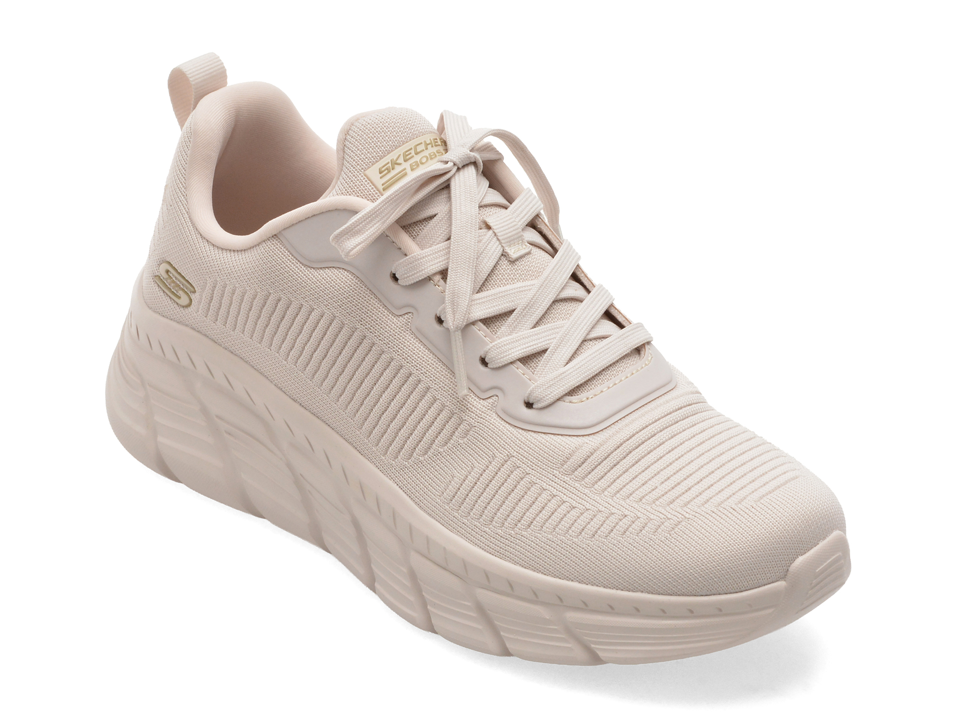 Pantofi sport SKECHERS bej, BOBS B FLEX HI, din material textil