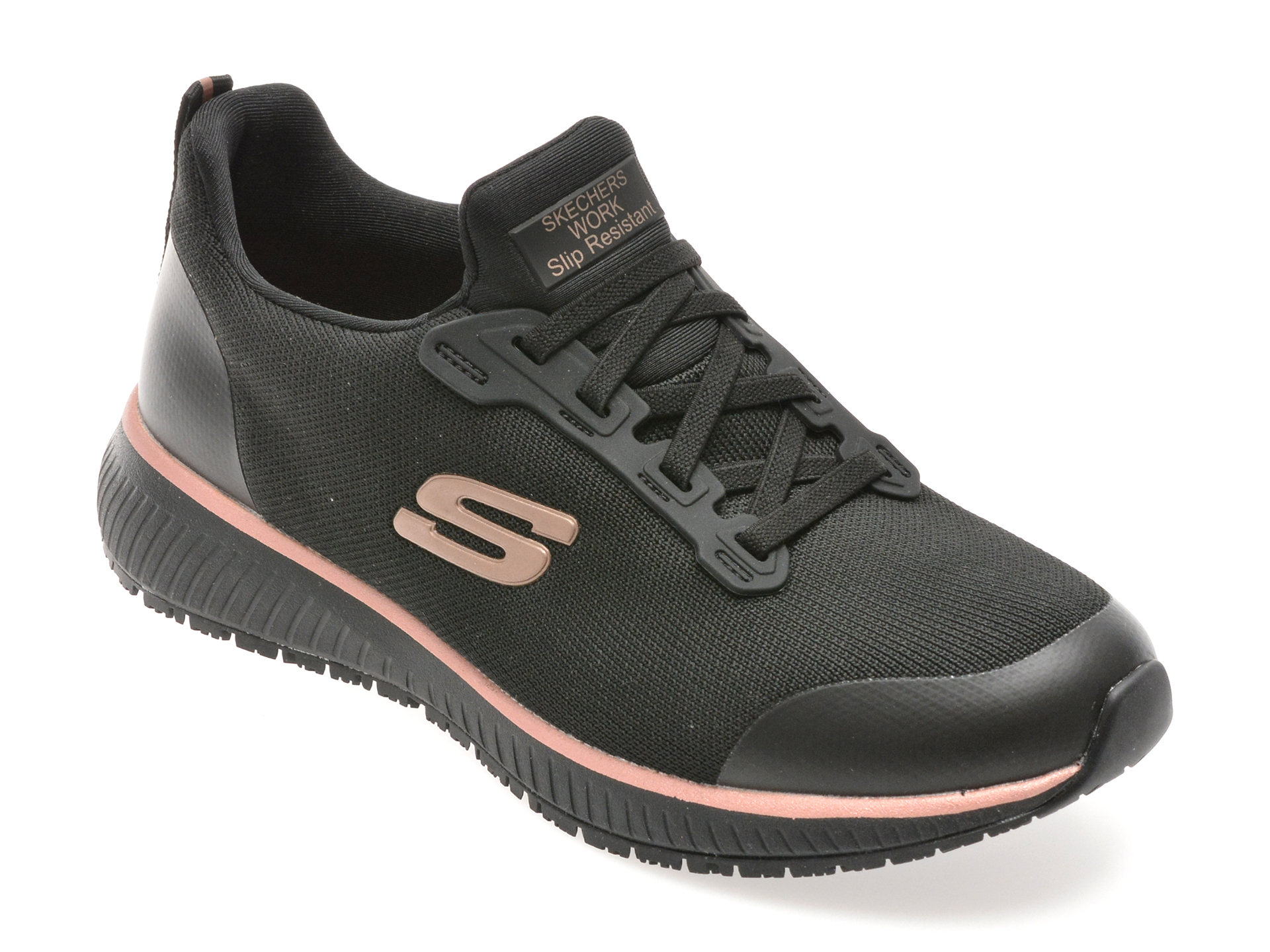Pantofi sport SKECHERS negri, SQUAD SR, din material textil