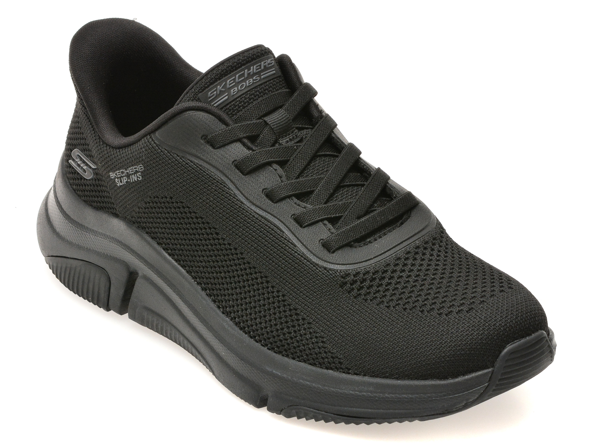Pantofi sport SKECHERS negri, BOBS SPARROW FLEX, din material textil
