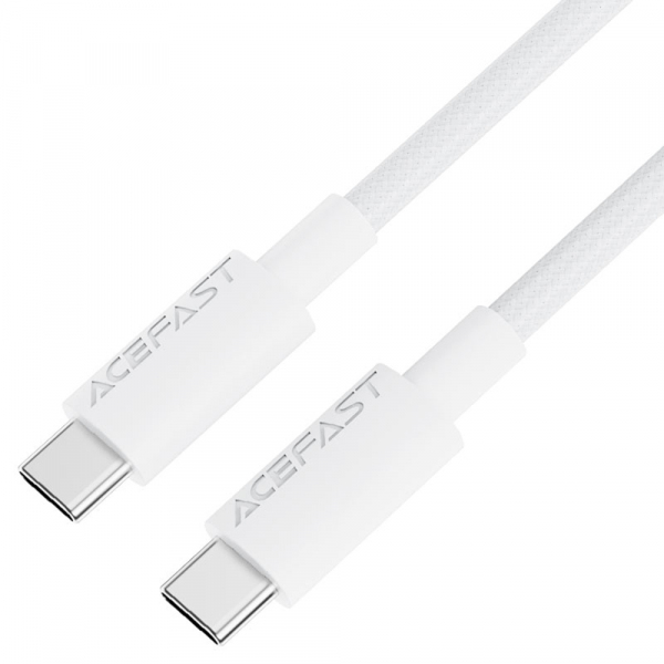 Cablu Date si Incarcare USB-C - USB-C Acefast C18-03, 60W, 1.2m, Alb