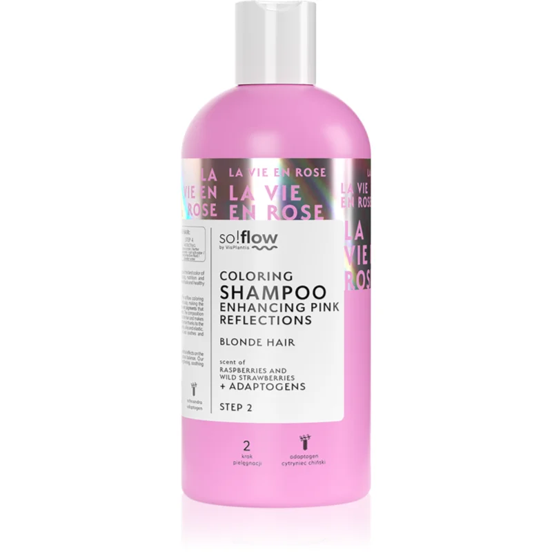 so!flow Coloring Shampoo Blonde Hair șampon nuanțator pentru par blond culoare Pink 300 ml