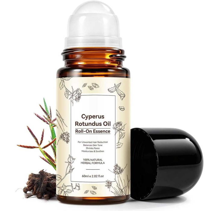 Ulei de Cyperus Rotundus, Roll-On 100% Natural pentru Reducerea Cresterii Parului Nedorit, 60 ml