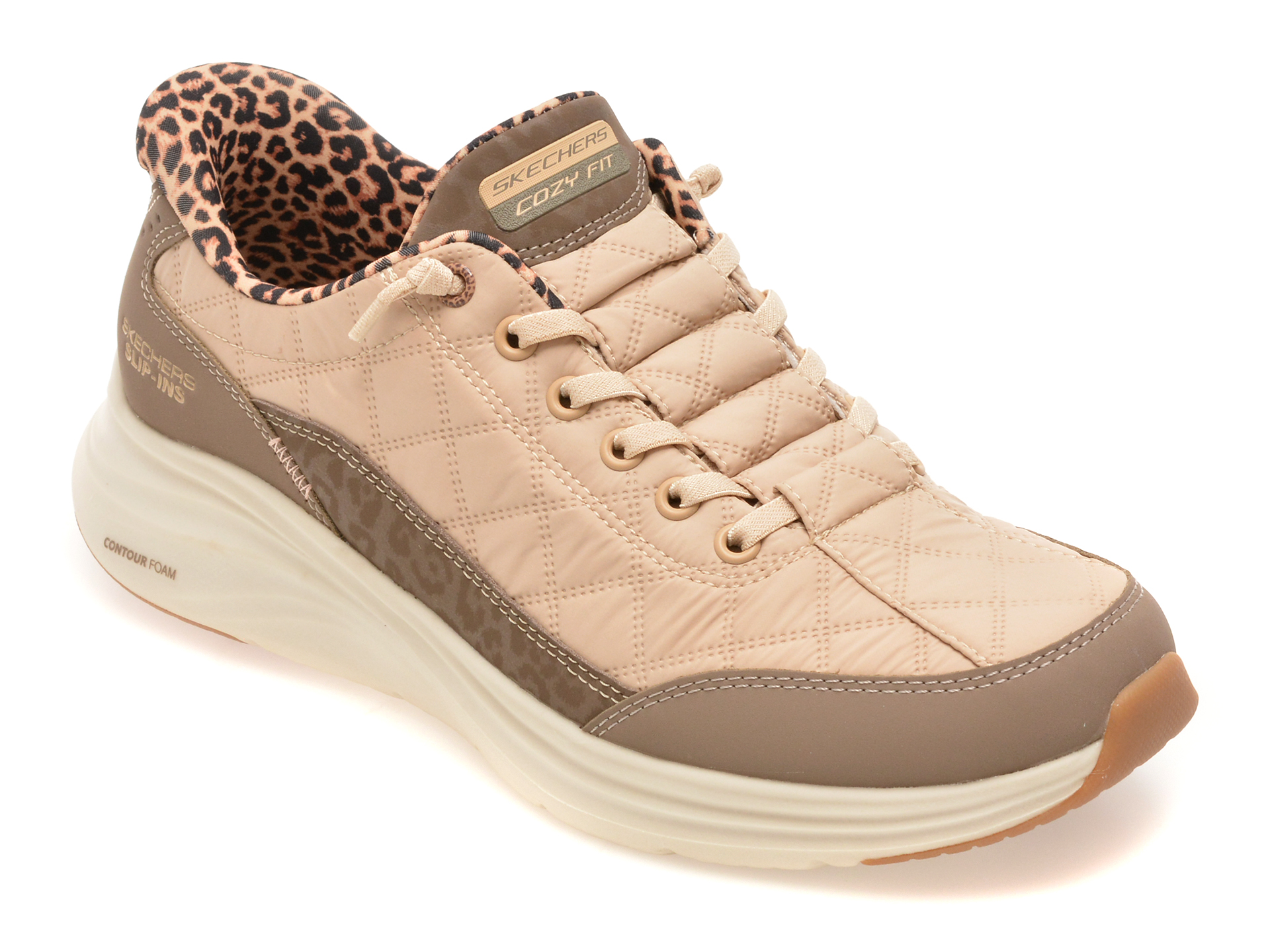Pantofi sport SKECHERS bej, CONTOUR FOAM, din material textil
