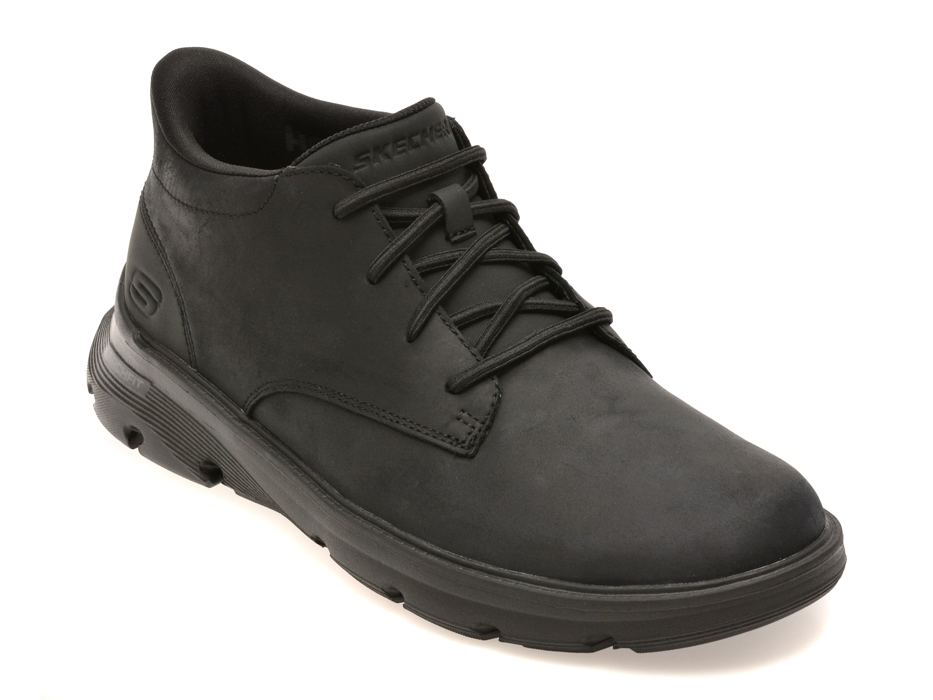Ghete SKECHERS negre, ARCH FIT GARZA, din piele naturala