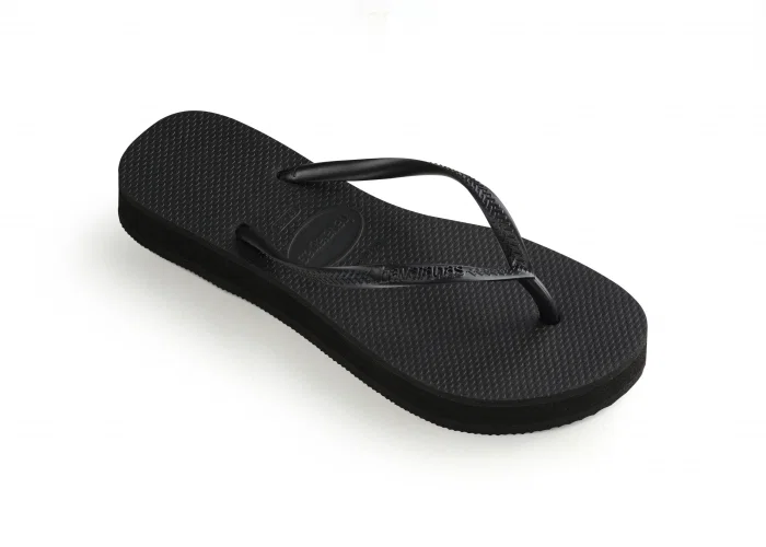 Papuci Havaianas cu talpa groasa din cauciuc natural, negru