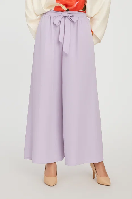 Pantaloni largi din vascoza si in, lila
