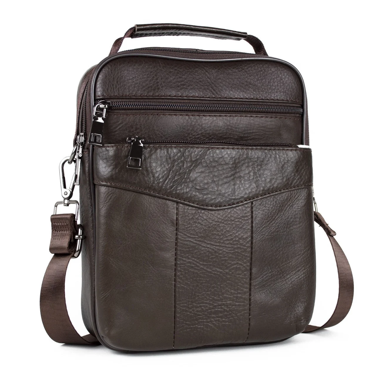 Geanta barbati, Eduard GT957, piele naturala, model maro inchis