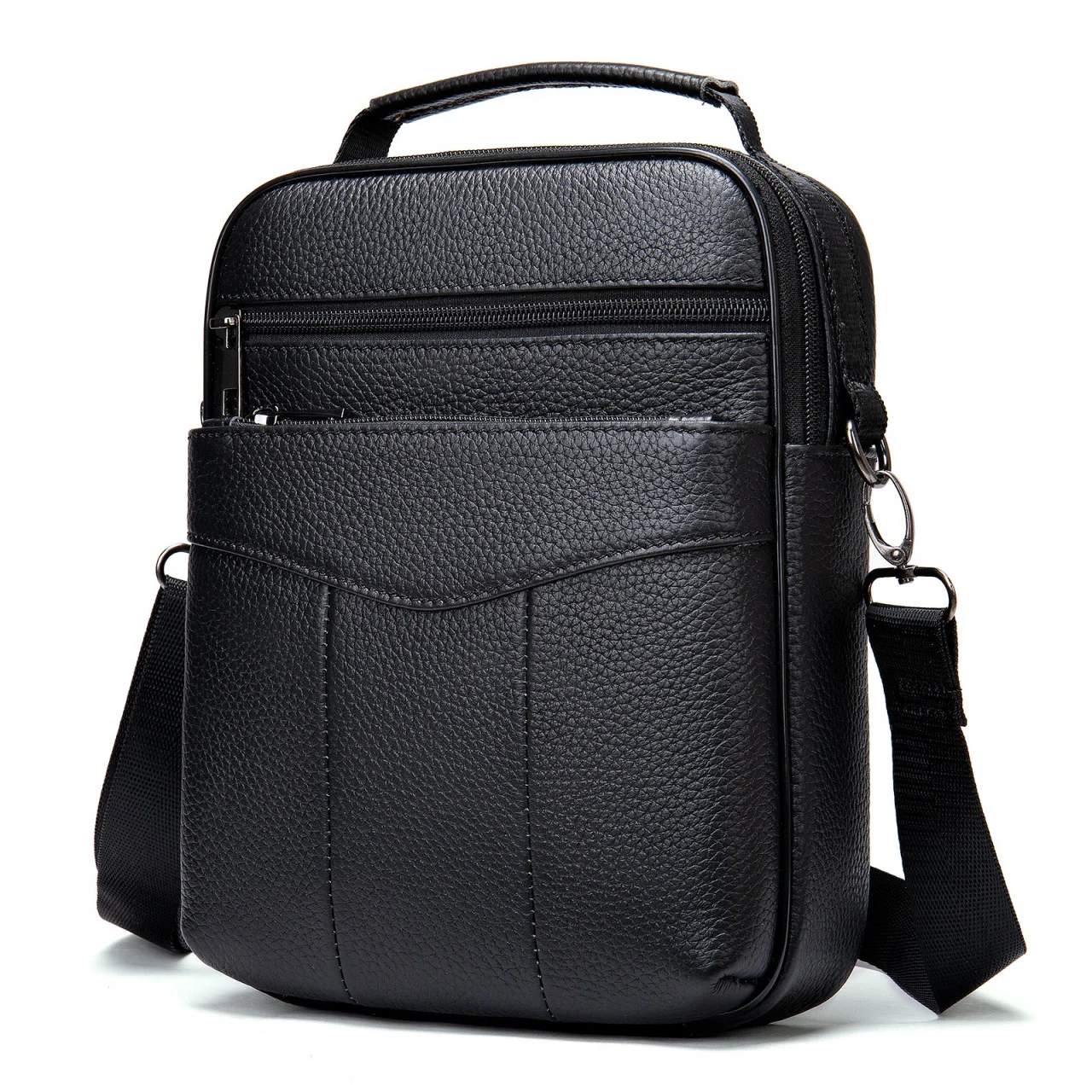 Geanta barbati, Eduard GT956, piele naturala, model negru