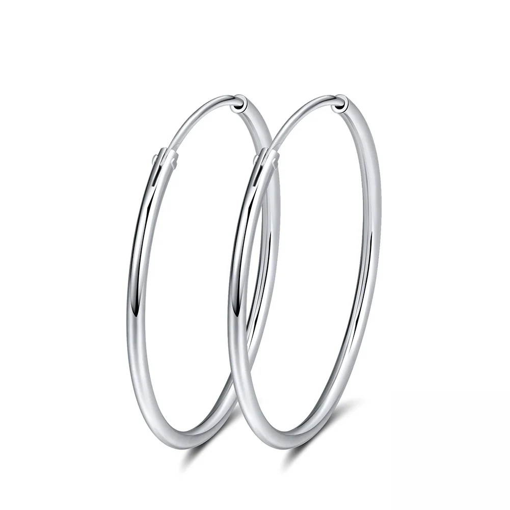 Cercei rotunzi argint 925, JW1785, model elegant, placati cu rodiu