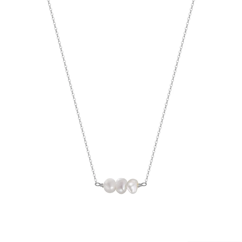 Lantisor argint 925, JW1535, model perla, placat cu rodiu