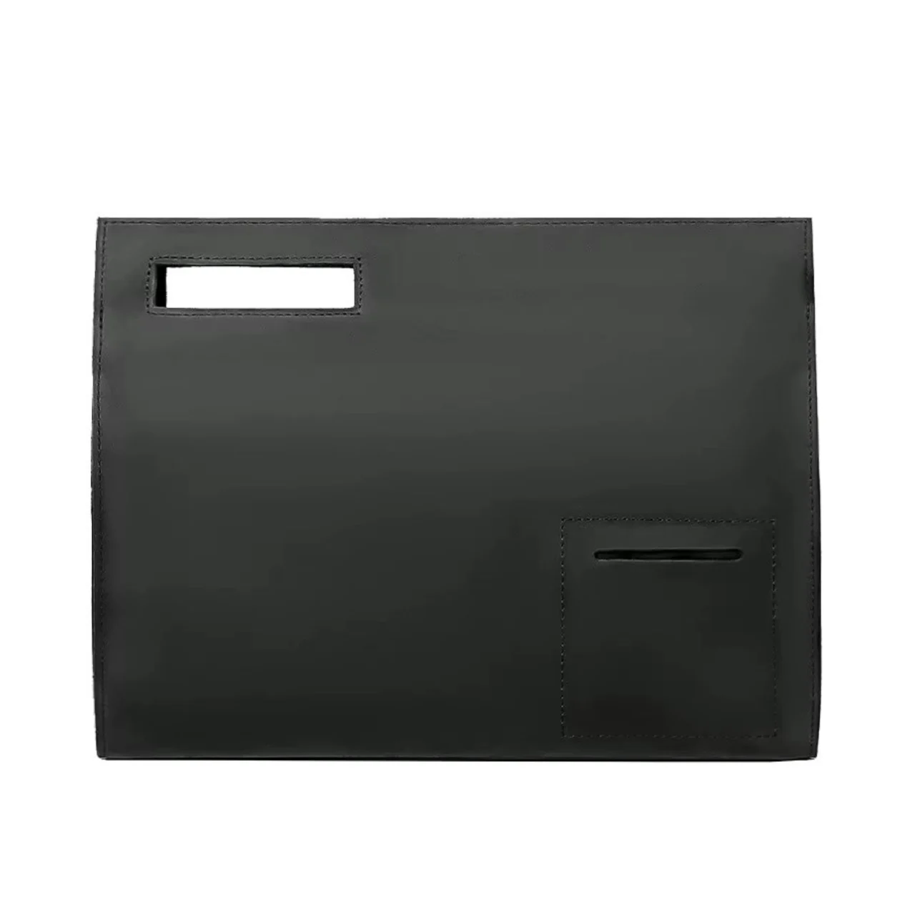 Servieta unisex, Adalbert GT3105, piele naturala, Neagra