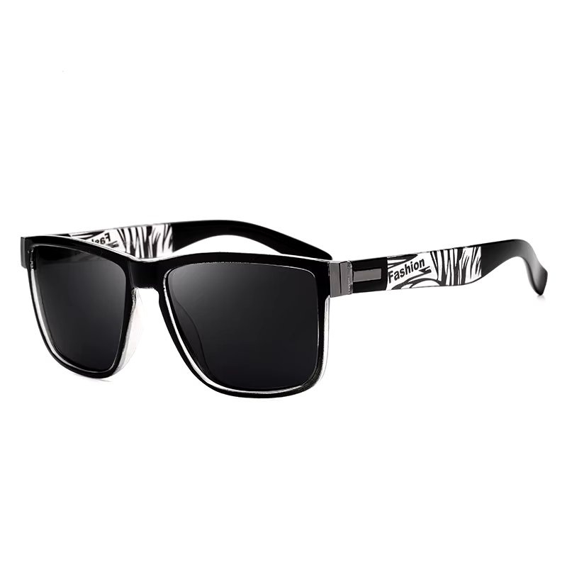Ochelari de soare unisex, SG029, Negru/Alb