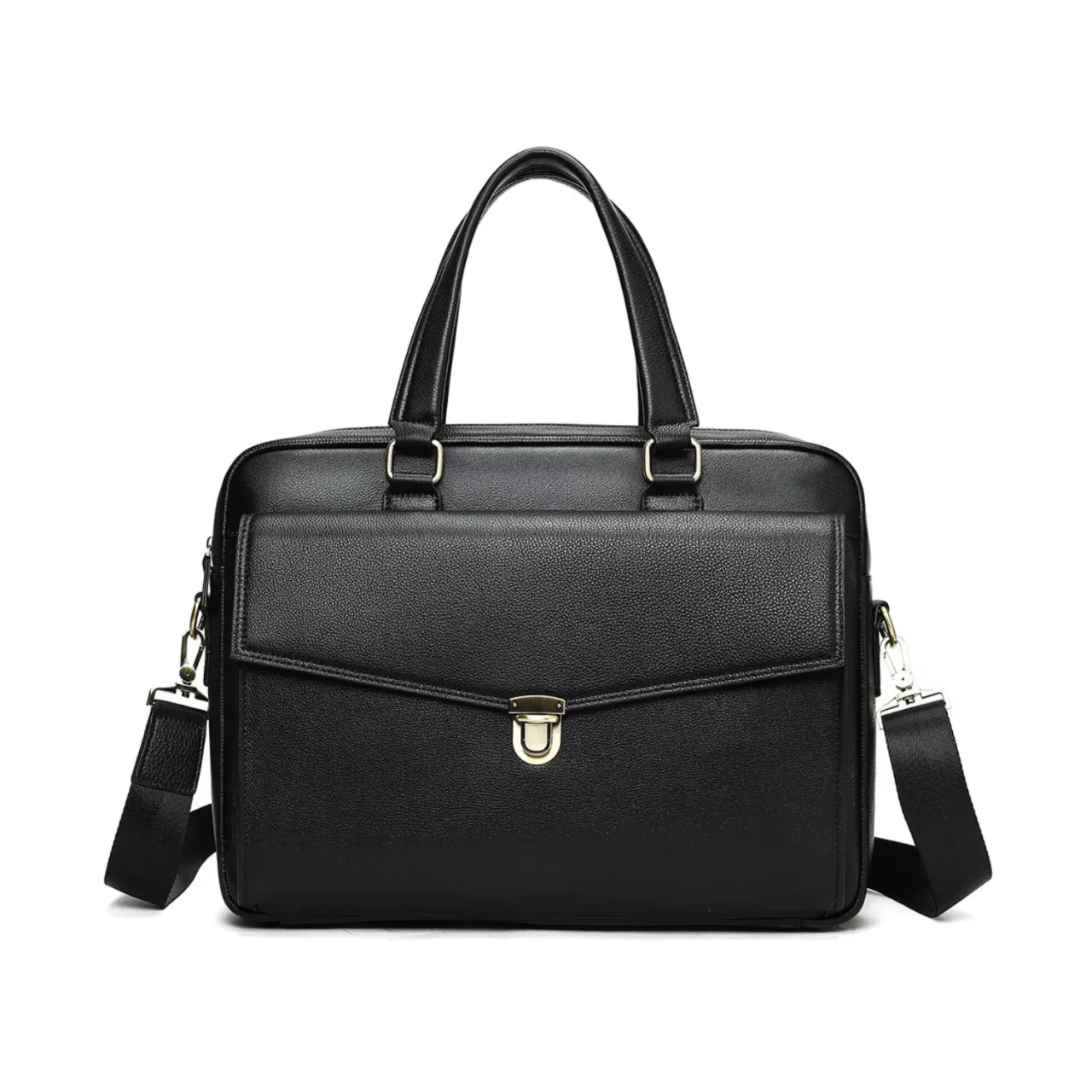 Servieta pentru barbati, Dael GT3283, piele naturala, Neagra