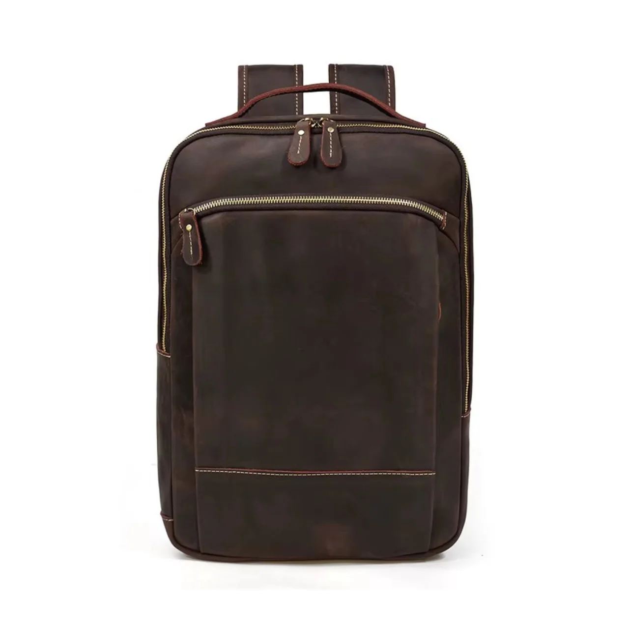 Rucsac pentru barbati, Orion GT3321, piele naturala, Maro inchis