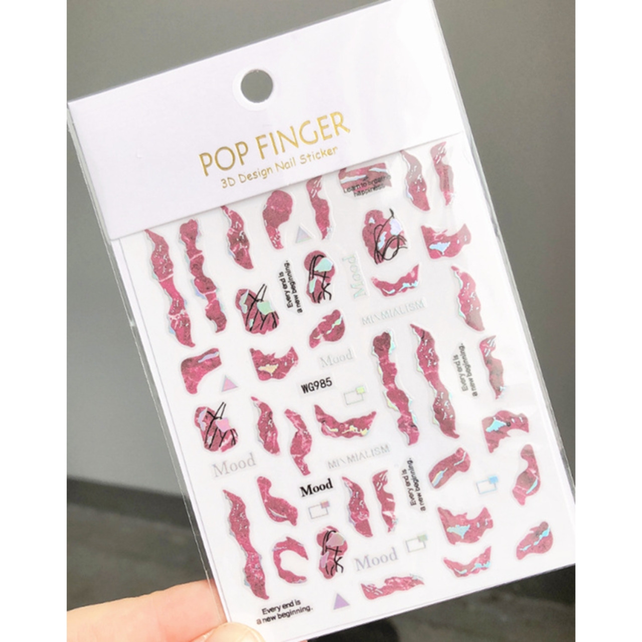 Abtibilduri unghii Marquise, STICKER139, Roz
