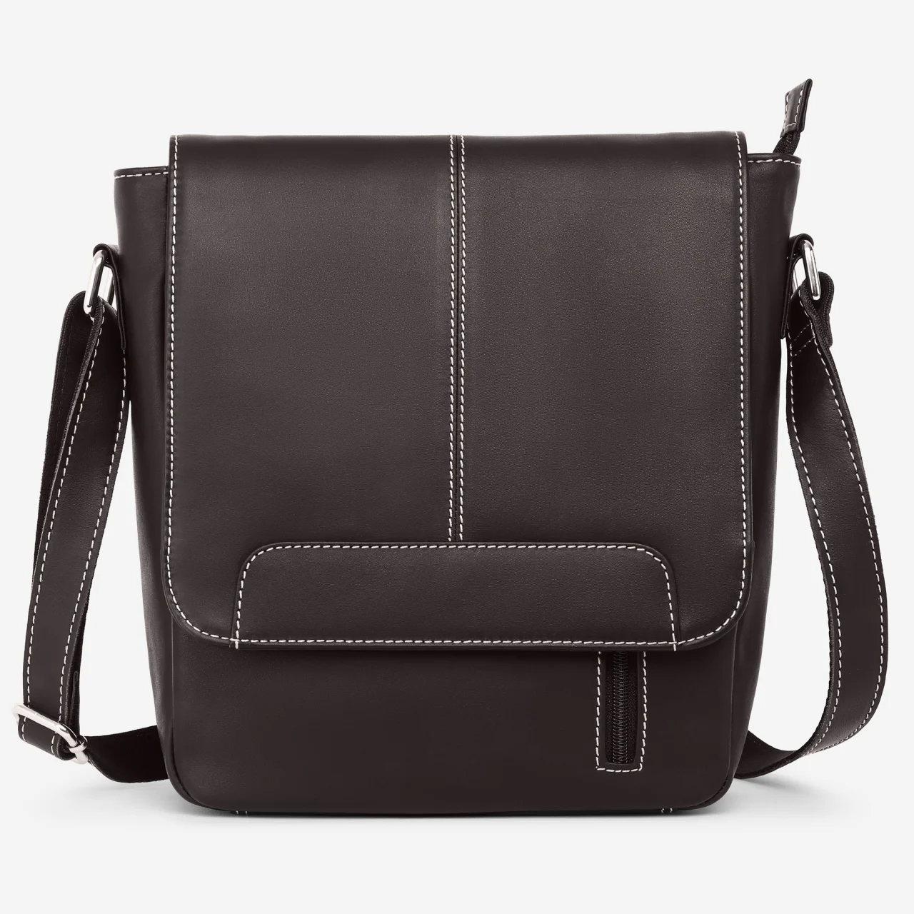 Geanta de umar unisex, Gabrielle, GT3873, piele naturala, Maro inchis