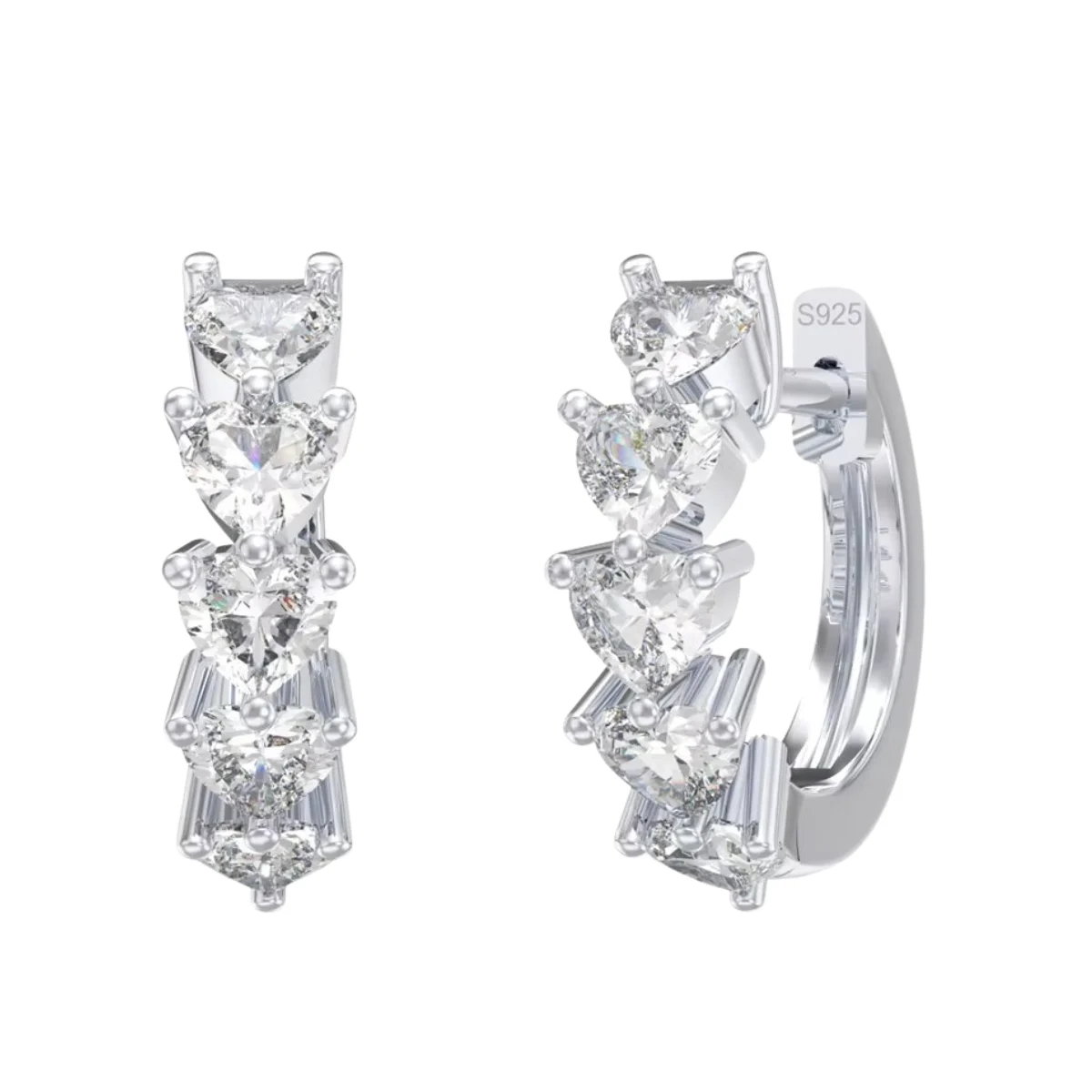 Cercei rotunzi argint 925, JW1798, model cu zirconiu, placati cu rodiu